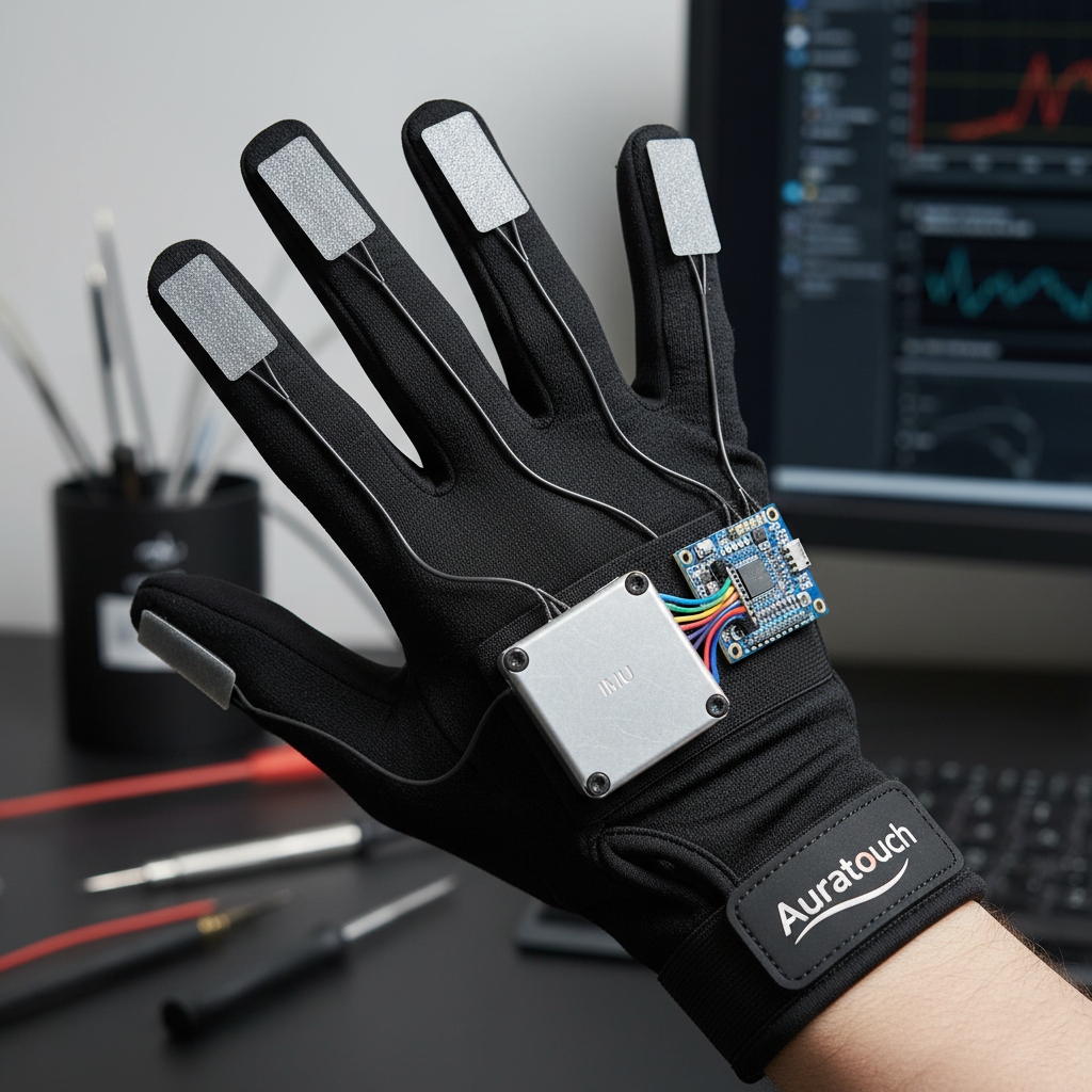AuraTouch sensor glove with IMU and flex sensors