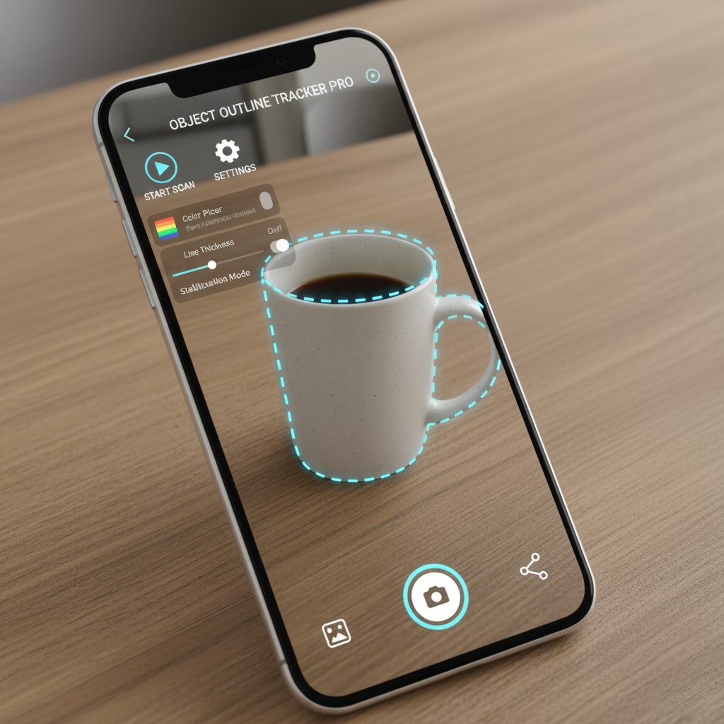 AR Object Outline Tracking Interface