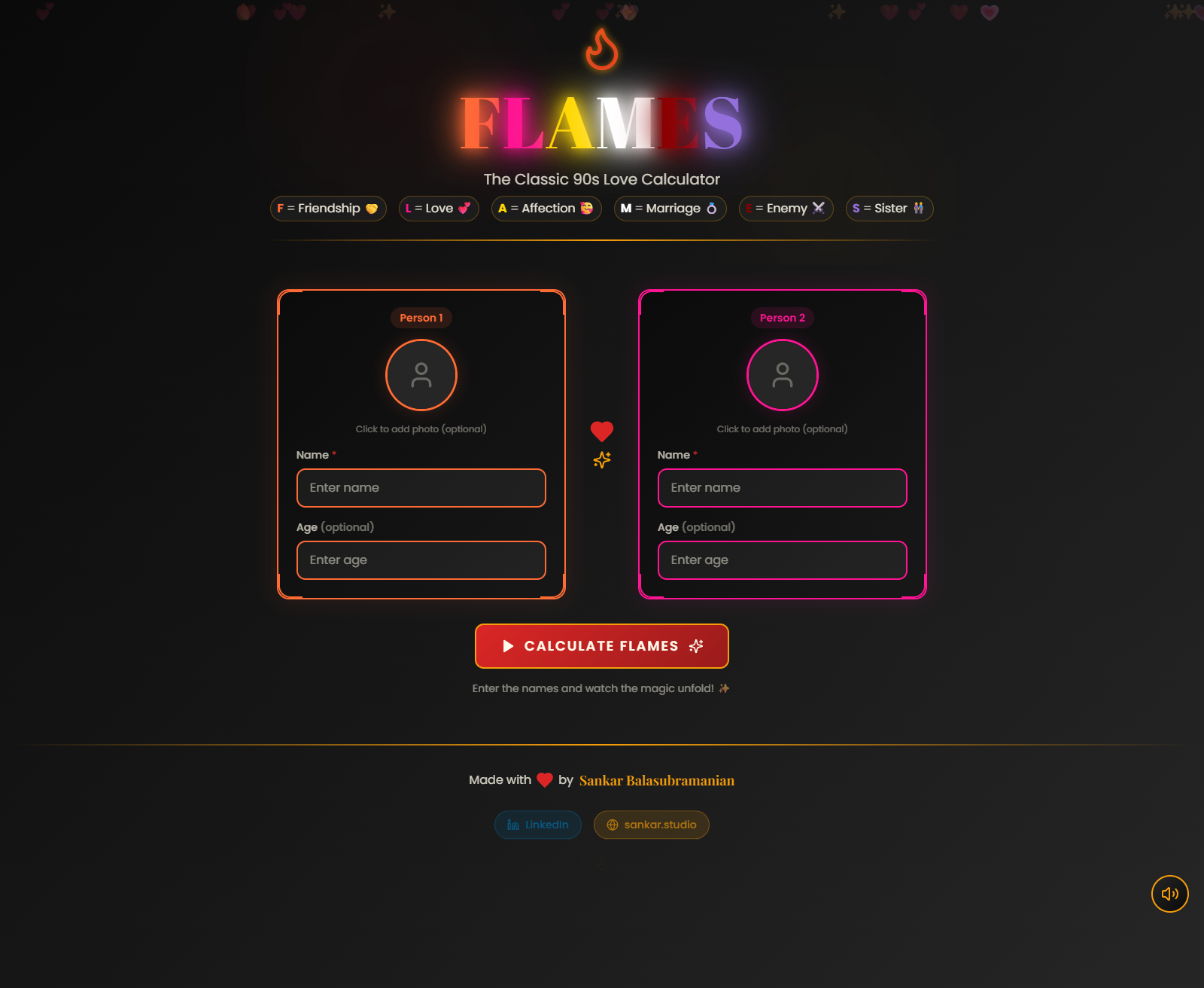 FLAMES Game Interface