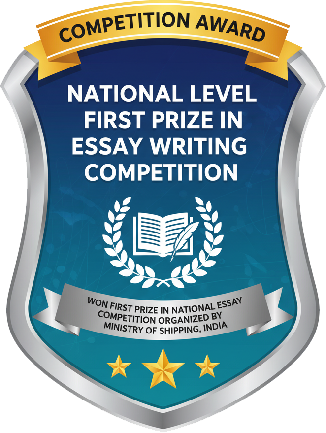 National Level First Prize in Essay Writing Competition
